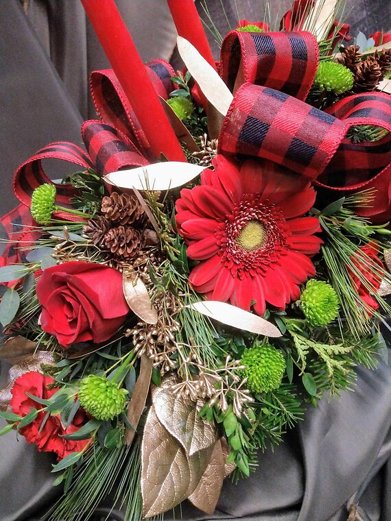 Crimson Holiday Centerpiece